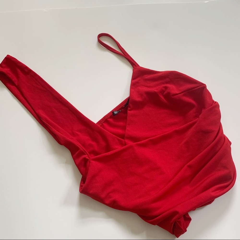 Red One Shoulder Crop Top!